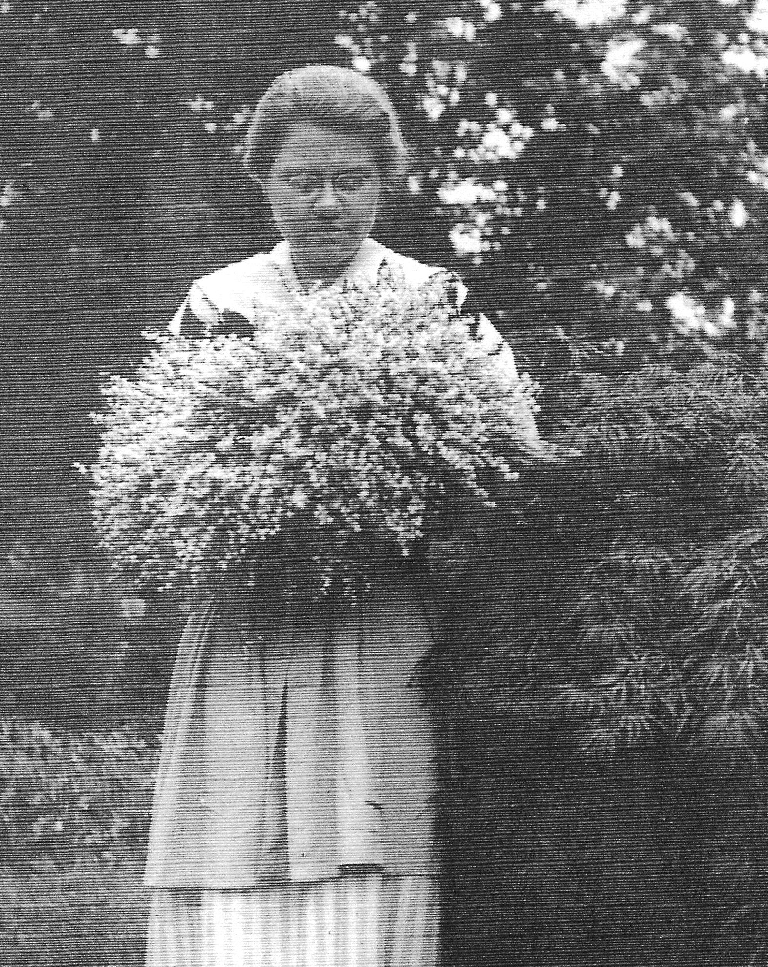 Elizabeth Campbell in garden